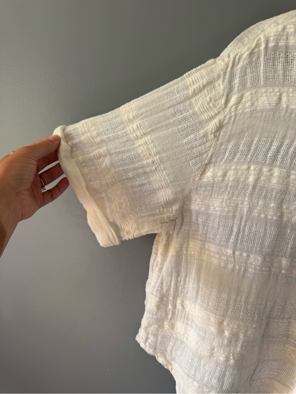 Taelynn button down crochet lace pocket gauze - Picture 5 of 7